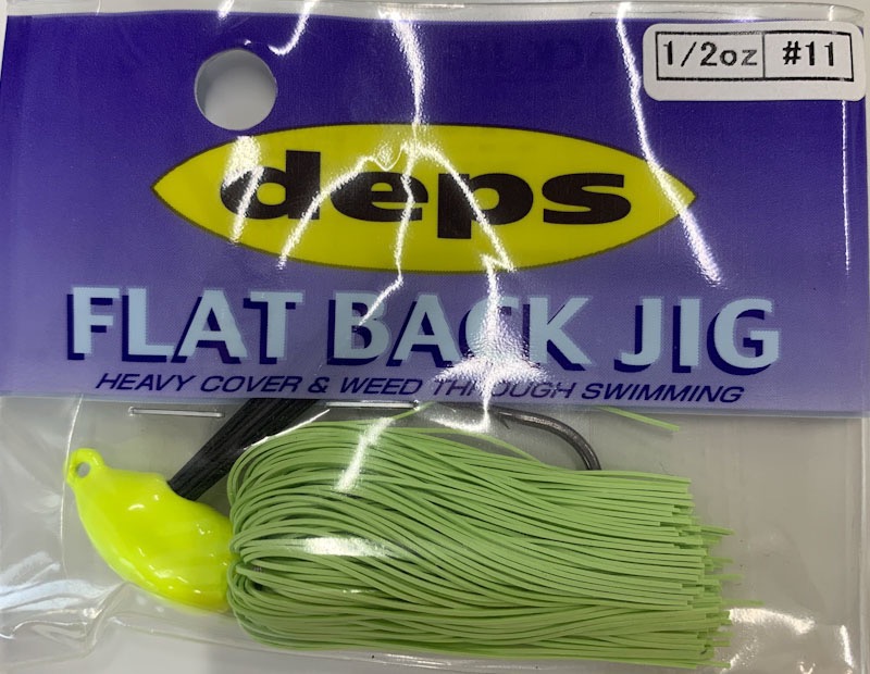 FLAT BACK JIG 1/2oz Fine Rubber #11 Chartreuse - Click Image to Close