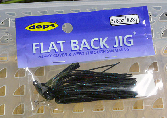 FLAT BACK JIG 3/8oz SILICON #28 Black Blue Flake - Click Image to Close