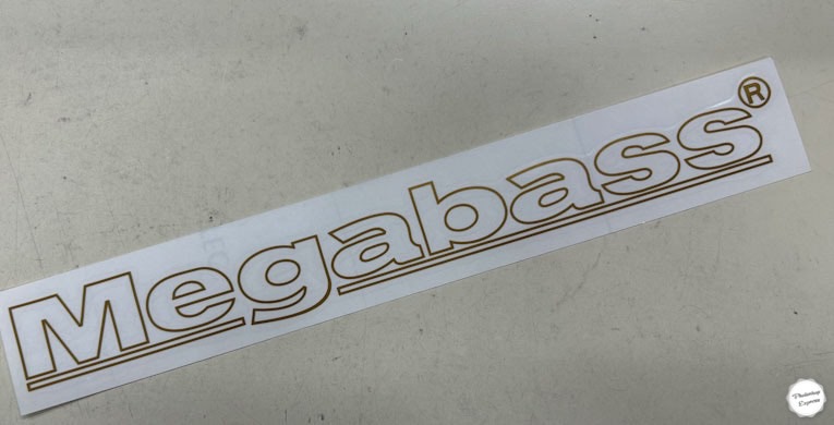 Megabass Sticker 30cm Flame Logo Gold