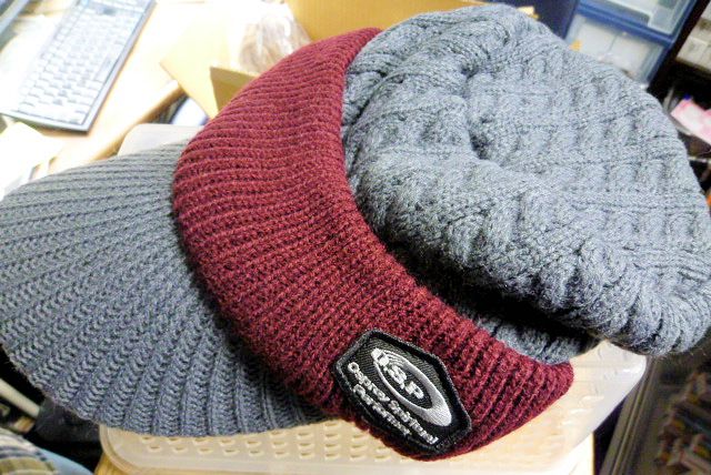 OSP Knit Work Cap Charcoal Wine Red