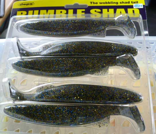 BUMBLE SHAD 6inch Smoke Pepper Blue Gold Flake - Click Image to Close