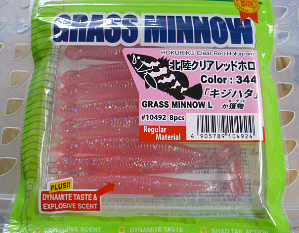 GRASS MINNOW-L 344:HOKURIKU Clear Red Hologram