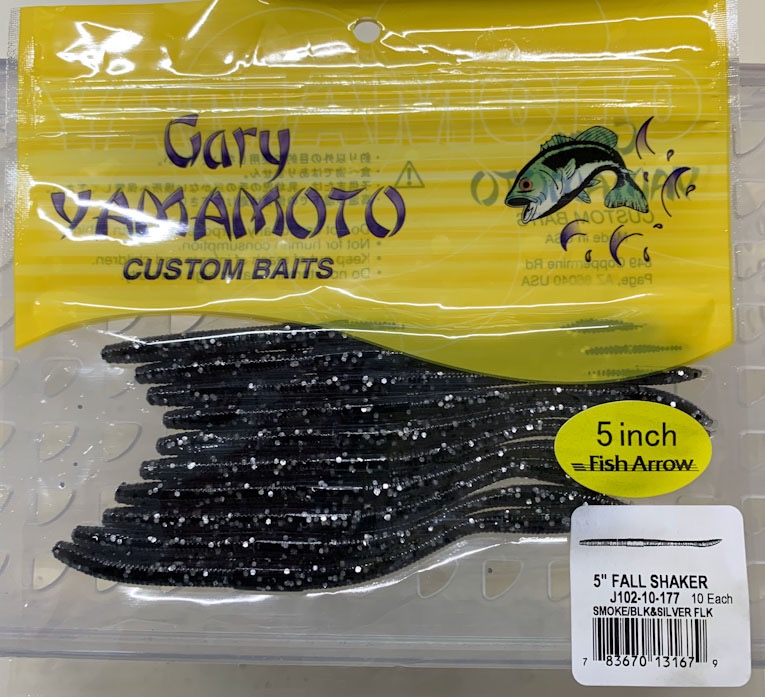 Fish Arrow Worm Gary Yamamoto Fall Shaker 5 #912 Green Pumpkin