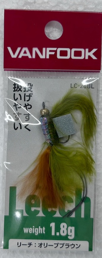 VANFOOK Feather Jig Leech 1.8g LC-26BL Olive Brown VANFOOK Feather Jig Leech 1.8g LC-26BL Olive Brown