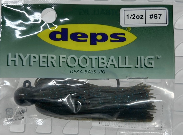 Hyper Foot Ball Jig Silicon 1/2oz #67 SF Greenpumpkin Blue Flake