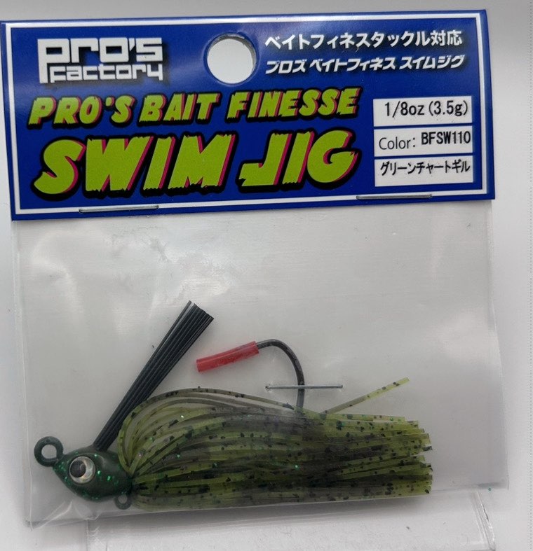 Pro's BAIT FINESSE SWIM JIG 1/8oz #110 Green Chart Gill