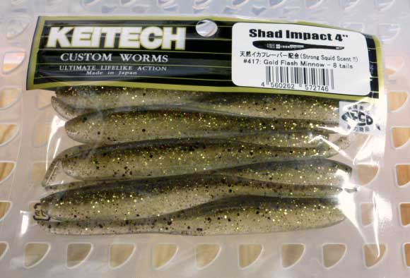 Shad Impact 4inch 417:Gold Flash Minnow - Click Image to Close
