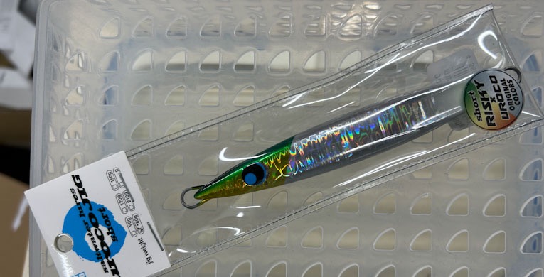 Uroco Jig Short 180g #030G Green Gold Glow Tip - Click Image to Close