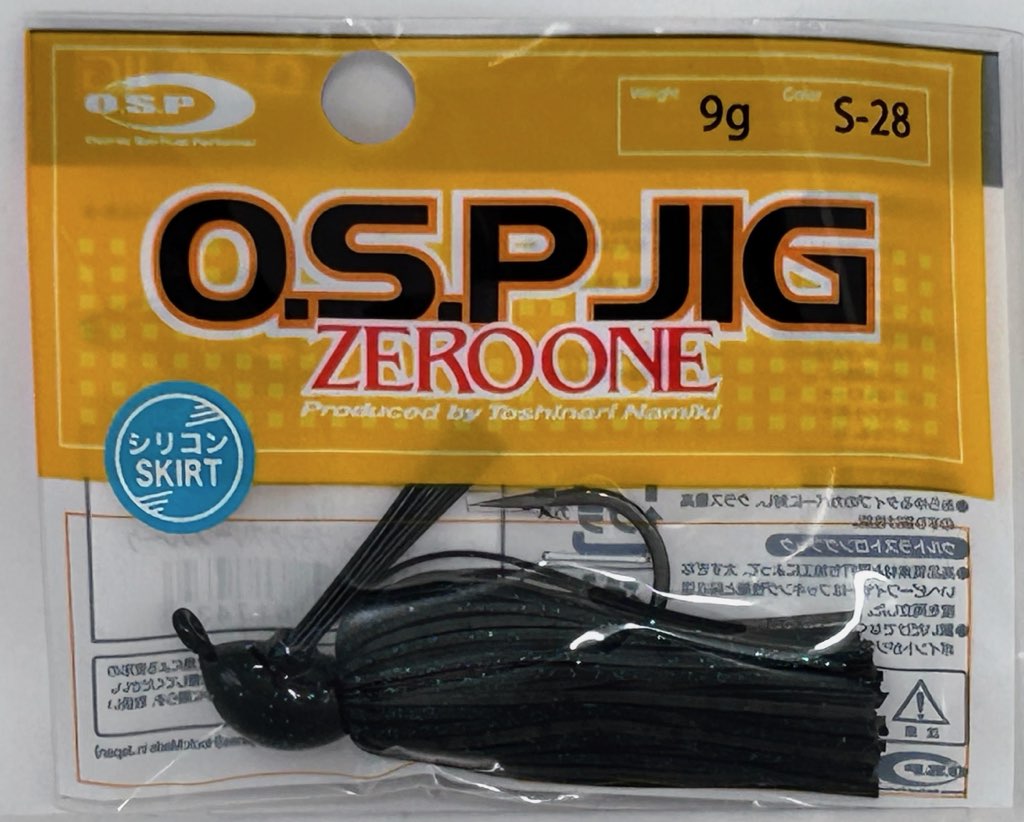 O.S.P. JIG ZERO ONE 9g S-28 Greenpumpkin Black Green Flake